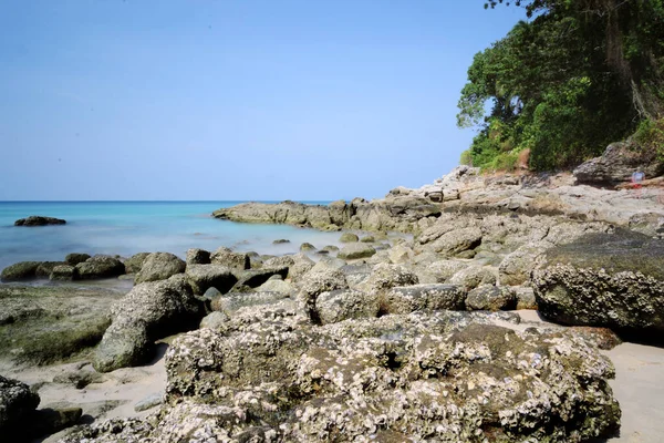 Sea, sand rocks waves beautiful view