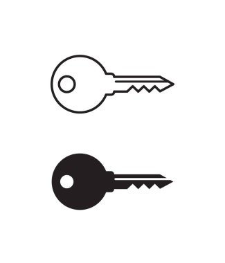 siyah anahtar vektör soyut tasarım logo şablonu