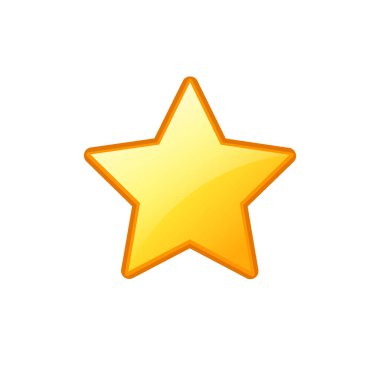 Beyaz arkaplan üzerinde sarı altın renginde bir yıldızın vektör hacim görüntüsü