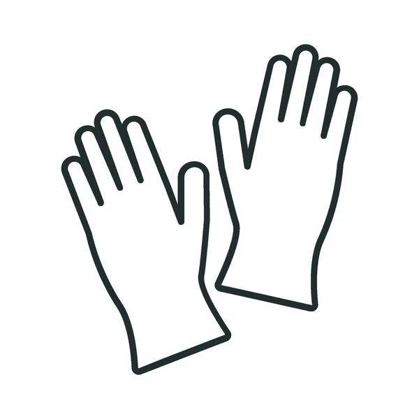 単純な線形ベクトル画像抽象的なロゴアイコン手袋白の背景に黒の分離手をミトン — ストック写真