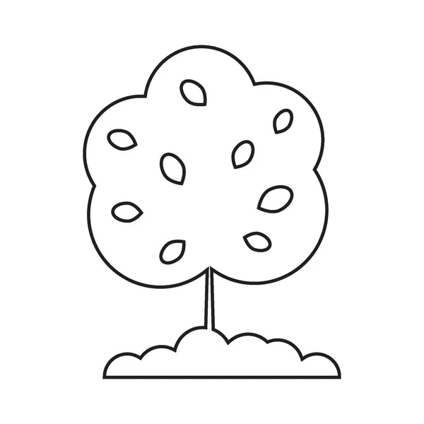 Векторный Простой Рисунок Тонкой Линии Абстрактное Дерево Значок Логотипа Изолирован — стоковое фото