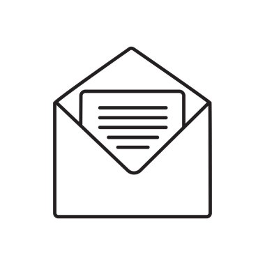 Beyaz arkaplanda açık bir zarf simgesinin okunmuş bir SMS mesajının simgesini çizmek