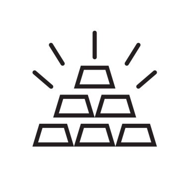 vektör sembolü altın, altın külçeler, beyaz üzerine siyah simge