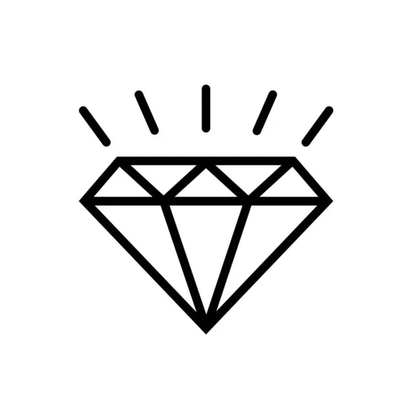 Vector Symbol Image Diamond Gem Icon Black White — Stock Photo, Image