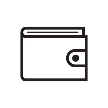 vektör sembolü resim cüzdanı, çanta simgesi beyaz üzerine siyah