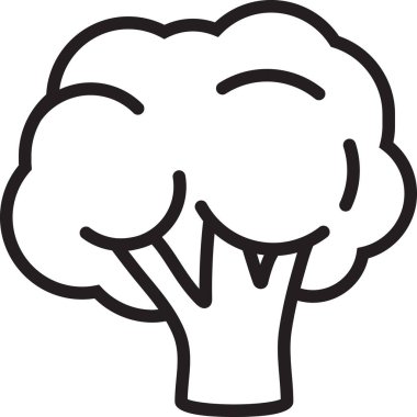 vektör resmi sebze brokoli lahana simgesi beyaz arkaplanda izole edilmiş siyah