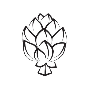 Beyaz arkaplanda izole edilmiş vektör illüstrasyon enginar sebze simgesi