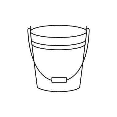 vektör basit ince çizgi çizer soyut simge kovası izole edilmiş siyah arkaplan logosu