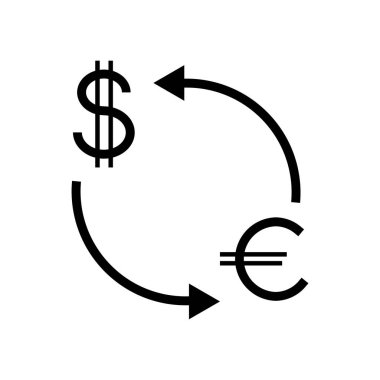 vektör sembolü para birimi simgesi beyaz üzerine siyah simge