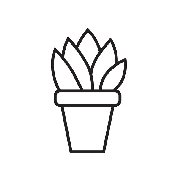 Вектор Простой Тонкой Линии Рисунок Абстрактный Логотип Иконка Цветок Горшок — стоковый вектор