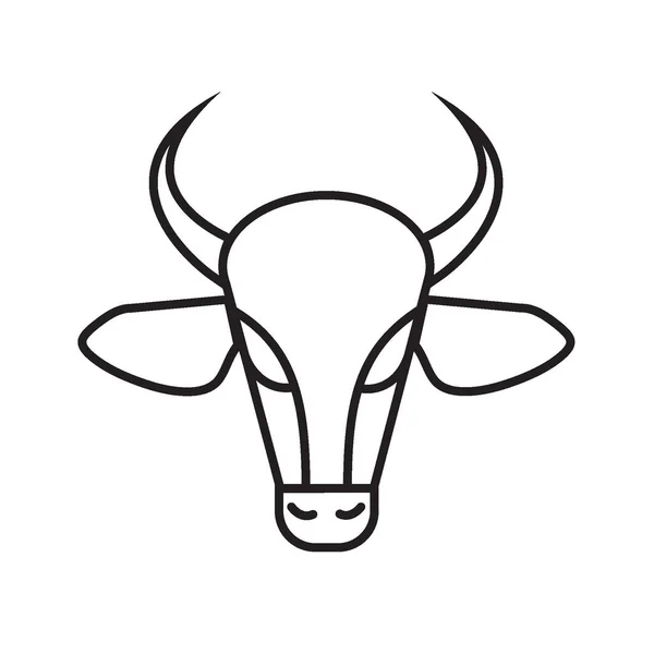 Vektor Einfach Dünne Linie Zeichnung Abstrakt Logo Symbol Stier Kuh — Stockvektor