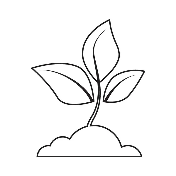 Vetor Simples Linha Fina Desenho Abstrato Logotipo Ícone Árvore Broto —  Vetores de Stock