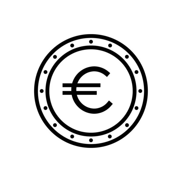 Vektor Symbol Bild Euro Symbol Schwarz Auf Weiß — Stockvektor