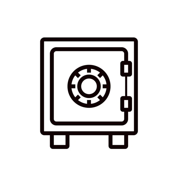 Διανυσματικό Σύμβολο Εικόνας Ασφαλές Θησαυροφυλάκιο Εικονίδιο Προστασίας Μαύρο Λευκό — Διανυσματικό Αρχείο