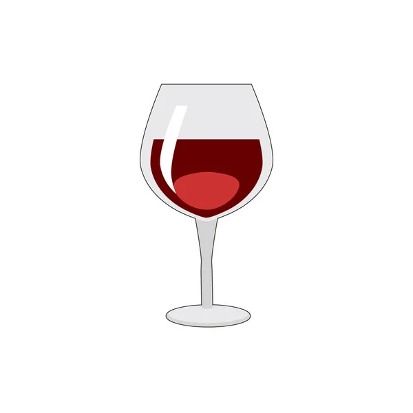 Icono Cristal Vino Tinto Aislado Sobre Fondo Blanco — Archivo Imágenes Vectoriales