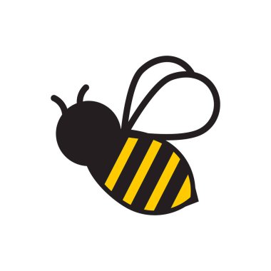 Uçan bir arının beyaz arkaplanda izole edilmiş vektör görüntüsü