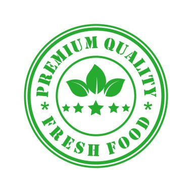 Pul damgası kaliteli taze yiyecek.