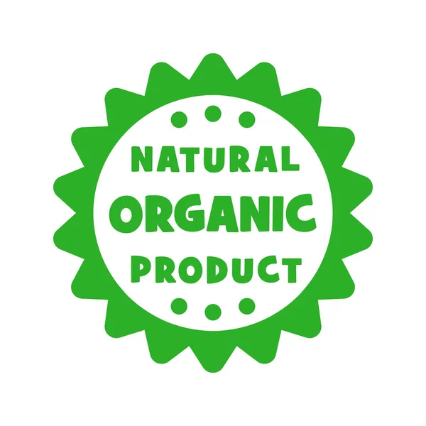 Green Stamp Sticker Natural Organic Product Isolated White Background — Stock Photo, Image