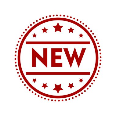 kırmızı yuvarlak mühür damgası beyaz arkaplanda izole edilmiş yeni teklif koleksiyonu