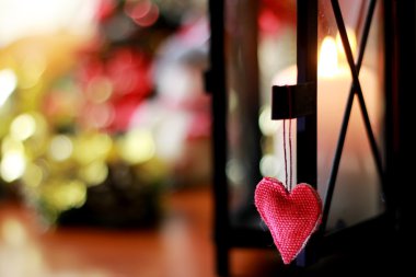 Tekstil kalp şekli bokeh