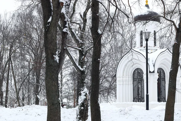 겨울 공원 교회 — 스톡 사진