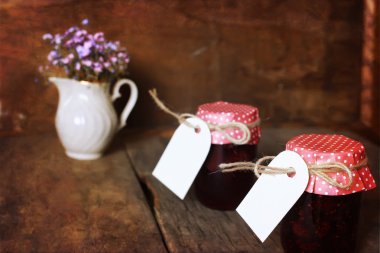 Retro rustik ev yapımı reçel kavanoz