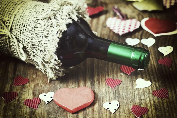 와인 사랑 심장 모양 — 스톡 사진