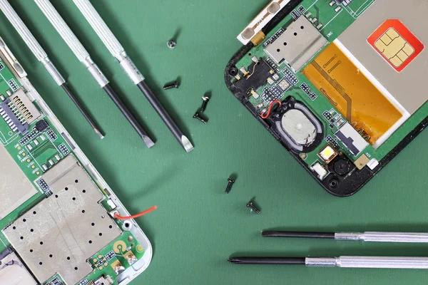 Telefoon chip micro reparatie — Stockfoto