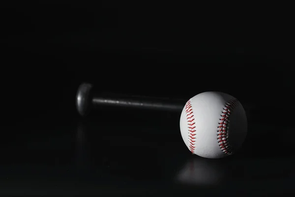 Amerikai Hagyományos Sport Játék Baseball Fogantatás Baseball Labda Denevér Asztalon — Stock Fotó