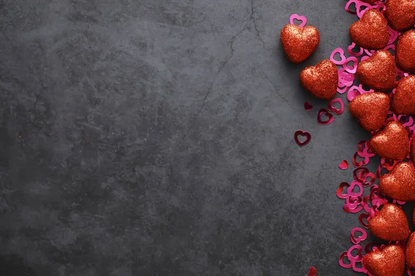 Romantischer Hintergrund Das Konzept Der Liebe Und Beziehungen Herzförmige Figuren — Stockfoto