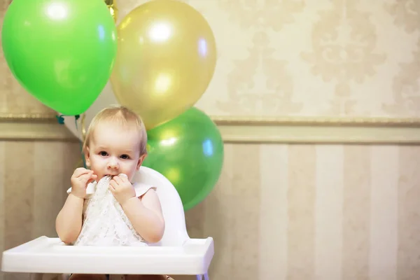 Birthday One Year Old Girl Baloon — Stock Photo, Image