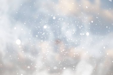 mavi kar yağışı bokeh arkaplan, soyut kar tanesi arkaplan bulanık soyut blu