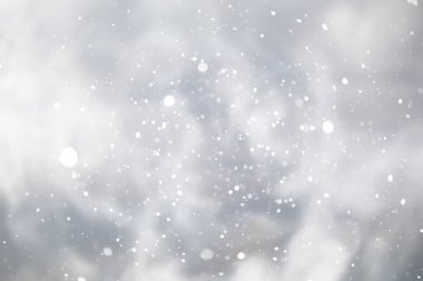 mavi kar yağışı bokeh arkaplan, soyut kar tanesi arkaplan bulanık soyut blu