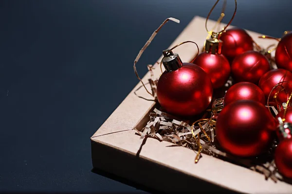 Decoração Natal Para Árvore Natal Pequenas Bolas Decoram Árvore Natal — Fotografia de Stock