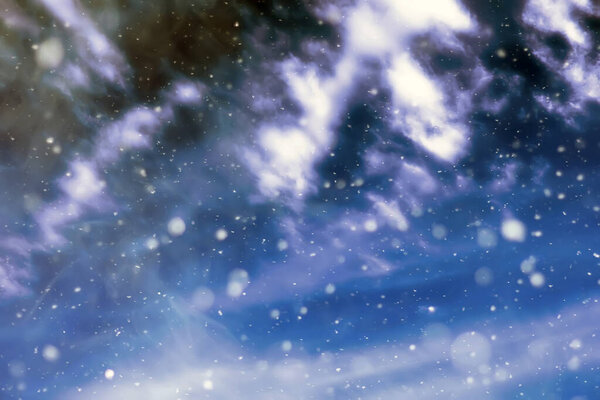 The sky is blue with clouds, beautiful by nature. Blue sky with white cloud