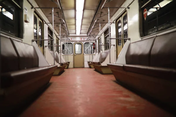 Bahn Wagen Mit Leeren Sitzen Leerer Bahn Wagen — Stockfoto