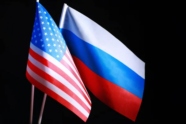 Het Concept Van Diplomatieke Betrekkingen Vlag Van Verenigde Staten Russische — Stockfoto