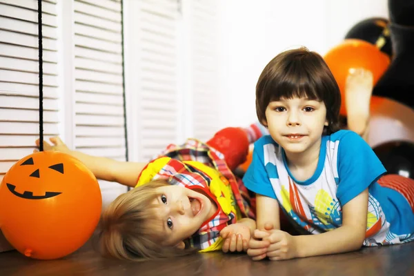 Cumpleaños Del Bebé Zona Decorada Retrato Niño Feliz Indoo — Foto de Stock