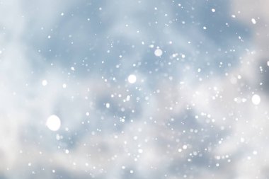 mavi kar yağışı bokeh arkaplan, soyut kar tanesi arkaplan bulanık soyut blu