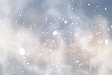 mavi kar yağışı bokeh arkaplan, soyut kar tanesi arkaplan bulanık soyut blu