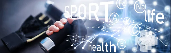 Sport Och Hälsosam Livsstil Tillbehör För Sport Yogamatta Hantel Och — Stockfoto