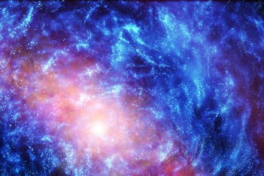 Evren 'in uzak bir galaksideki nebula ve yıldızlı astronomik fotoğrafı.