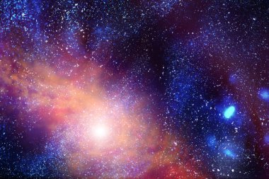 Evren 'in uzak bir galaksideki nebula ve yıldızlı astronomik fotoğrafı.
