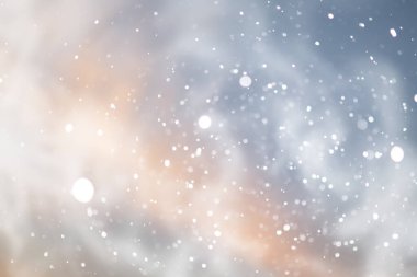 mavi kar yağışı bokeh arkaplan, soyut kar tanesi arkaplan bulanık soyut blu