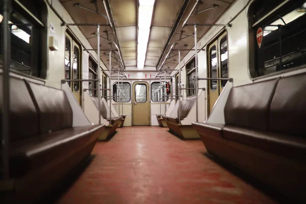 Voiture Métro Avec Sièges Vides Voiture Métro Vide — Photo