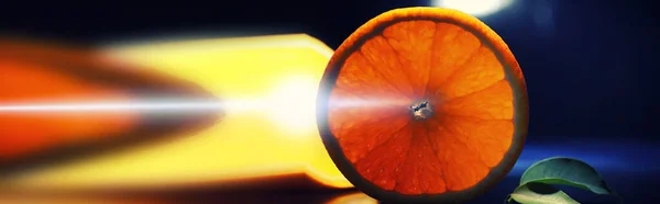 Composición Con Rodajas Naranja Pomelo Sobre Fondo Negro Una Rodaja — Foto de Stock