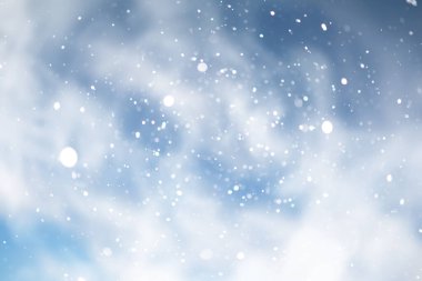 mavi kar yağışı bokeh arkaplan, soyut kar tanesi arkaplan bulanık soyut blu