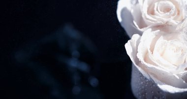 Bir buket taze çiçek. Sevdiğine bayram hediyesi. Sevgililer Günü arkaplanı. Gül, lale, Iris çiçek aranjmanı.