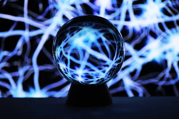 Milky way in magic sphere,Fortune teller,mind power concept. magic ball predictions. mysterious composition. Fortune teller, mind power, prediction concept. copy spac
