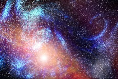 Evren 'in uzak bir galaksideki nebula ve yıldızlı astronomik fotoğrafı.